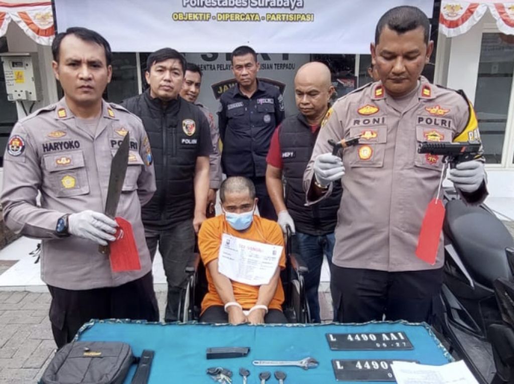 Bandit Curanmor Penembak Anggota Polisi di Surabaya Tersungkur