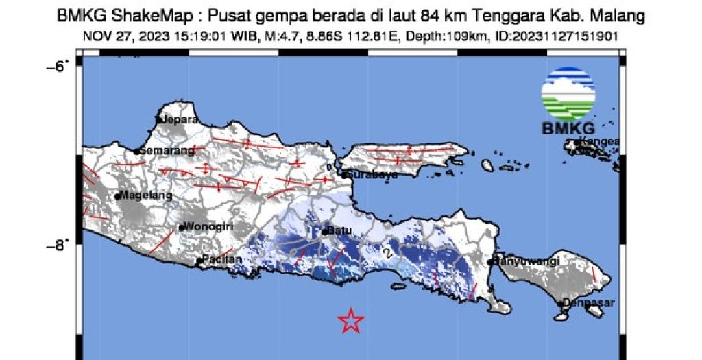 Malang Diguncang Gempa 4,7 M