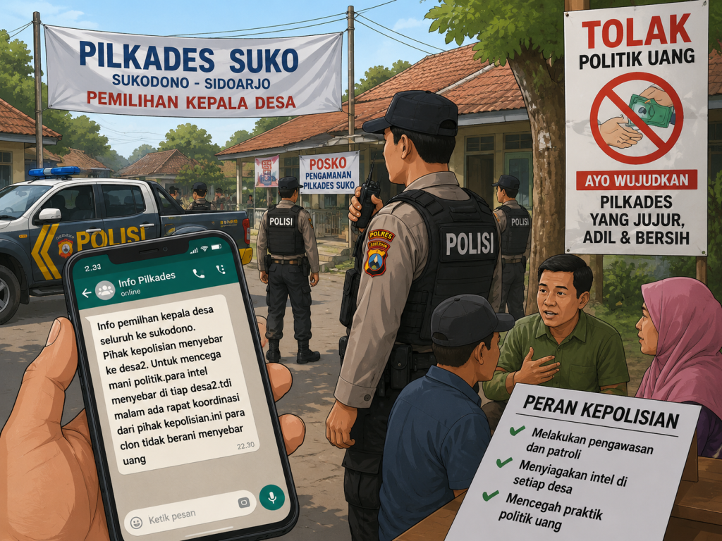Polisi Dikabarkan Perketat Pengawasan Pilkades Suko, Warga Sambut Langkah Pencegahan Politik Uang