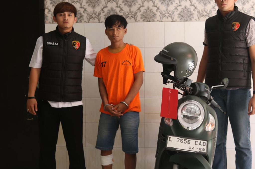 Pelaku Curanmor Antarkota Tumbang Ditembak Polisi Surabaya
