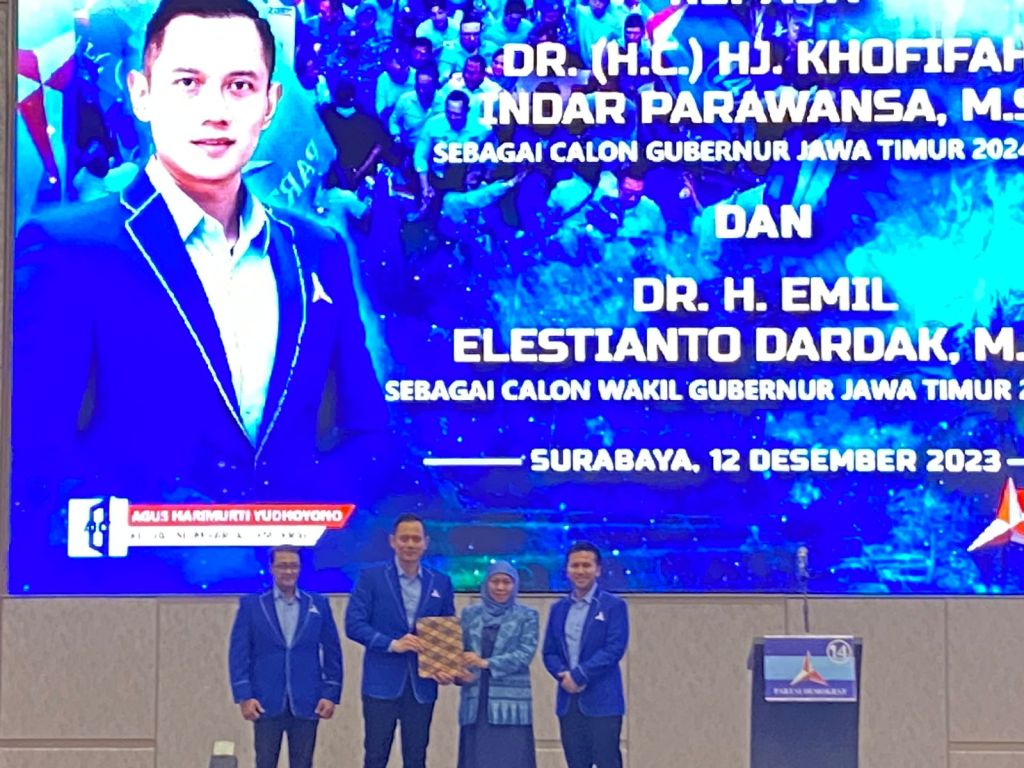 Duet Khofifah-Emil Diusung Demokrat di Pilgub 2024