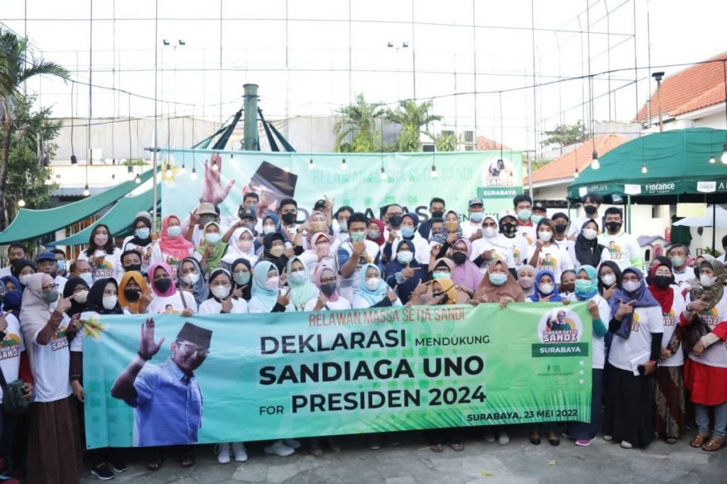 Ratusan Relawan Deklarasi Dukung Sandiaga Uno Capres 2024