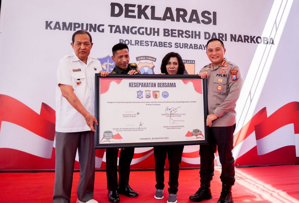 Polrestabes Surabaya Resmikan Posko Kampung Tangguh Bersih Narkoba di Eks Dolly