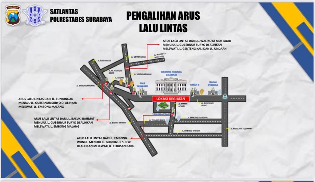 Catat! Ini Pengalihan Arus Lalu Lintas saat Upacara Hari Jadi ke-78 Jatim