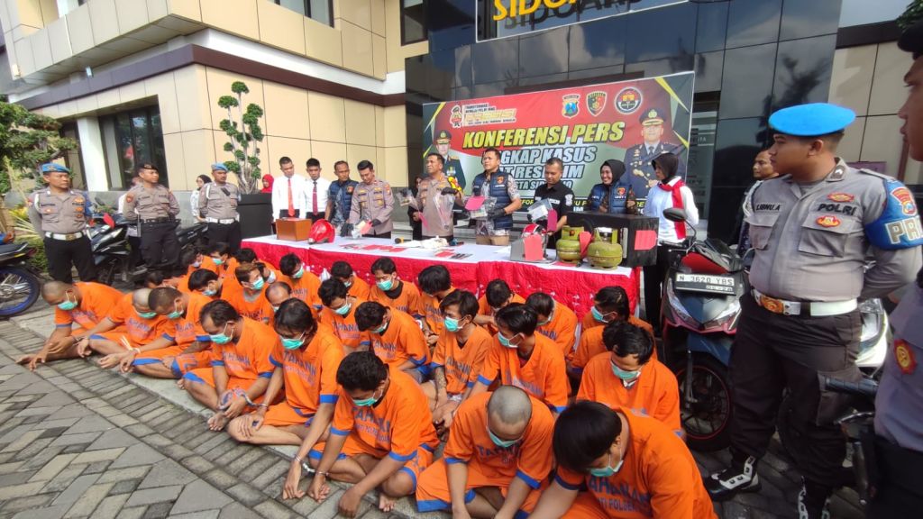 70 Penjahat Diringkus Polresta Sidoarjo, Termasuk Komplotan Pencuri Mobil