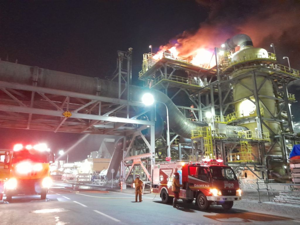 Kebakaran Terjadi di Smelter PT Freeport Gresik, Suara Ledakan Terdengar