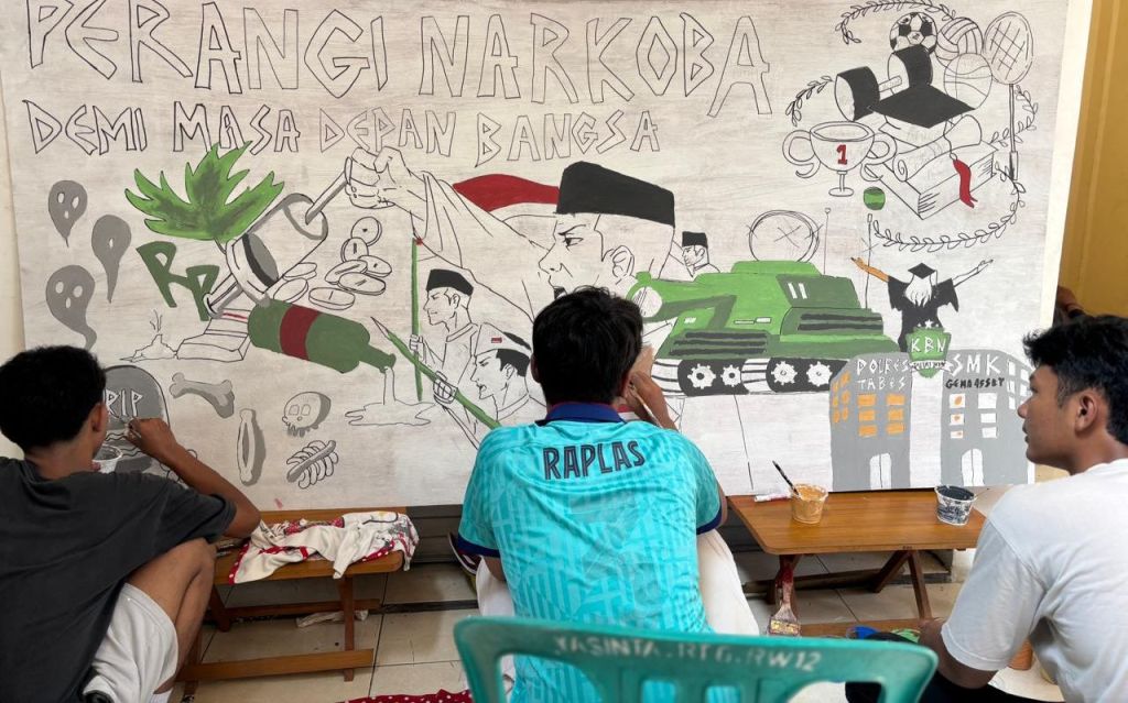 Lomba Mural di Kampung Bebas Narkoba Surabaya, Cara Polisi Ingatkan Masyarakat