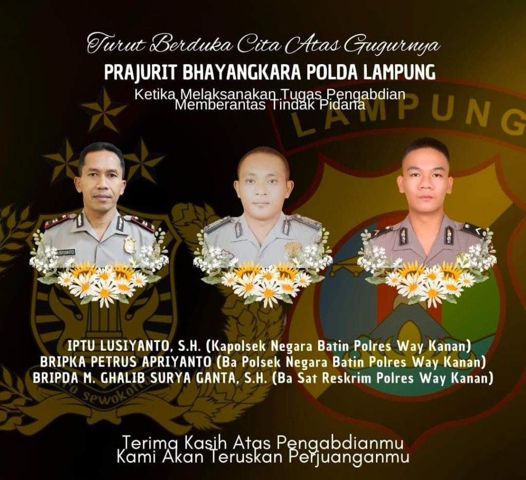 3 Polisi Lampung Meninggal Tertembak, Danrem Garuda Hitam: Ungkap Seterang-terangnya