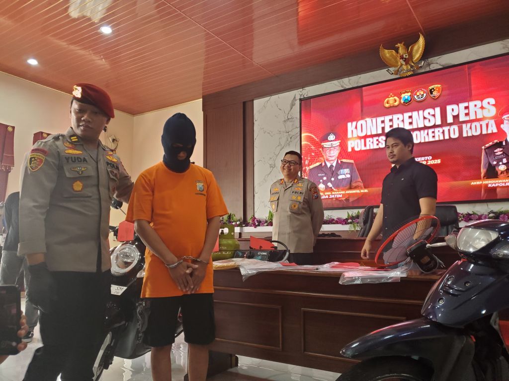 Diringkus, Recidivis Ini Nekat Curi Motor Pakai Daster Istri Siri di Kota Mojokerto