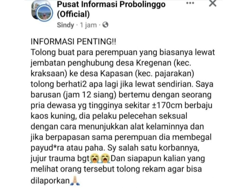 Waspada! Begal Payudara Gentayangan di Probolinggo