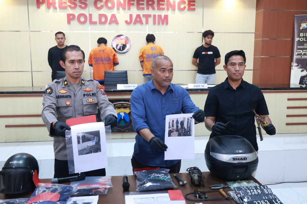 Polda Jatim Bongkar 2 Komplotan Curanmor Spesialis Rumah Kos di Sidoarjo