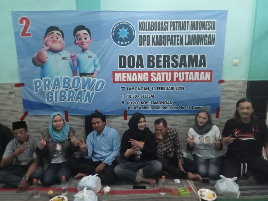KOPI Lamongan Doakan Prabowo-Gibran Menang Satu Putaran