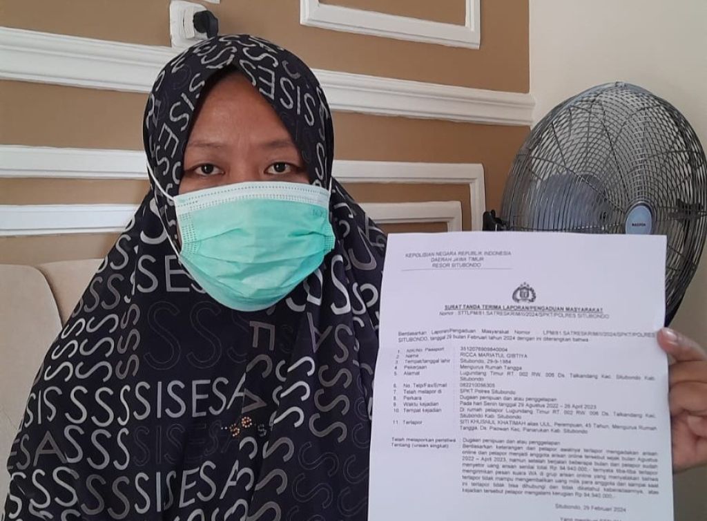 Ngaku Jadi Korban Arisan Online, Emak-emak di Situbondo Lapor Polisi