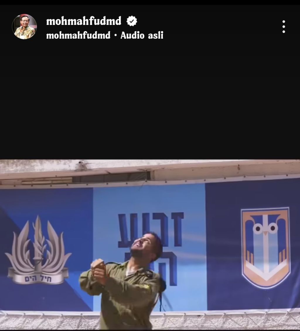 Instagram Mahfud MD Diretas, Posting Tentara Israel Main Bola