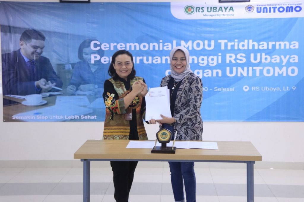 Unitomo dan RS Ubaya Tandatangani MoU Tridharma Perguruan Tinggi