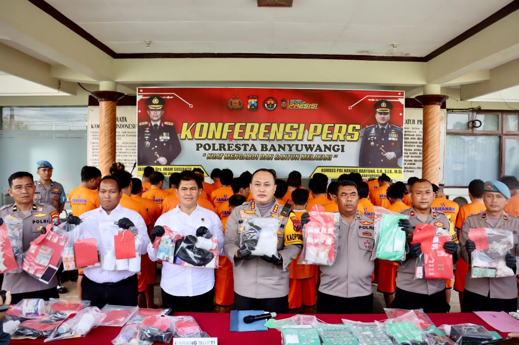 Bongkar 39 Kasus Narkoba, Polresta Banyuwangi Tangkap 43 Orang
