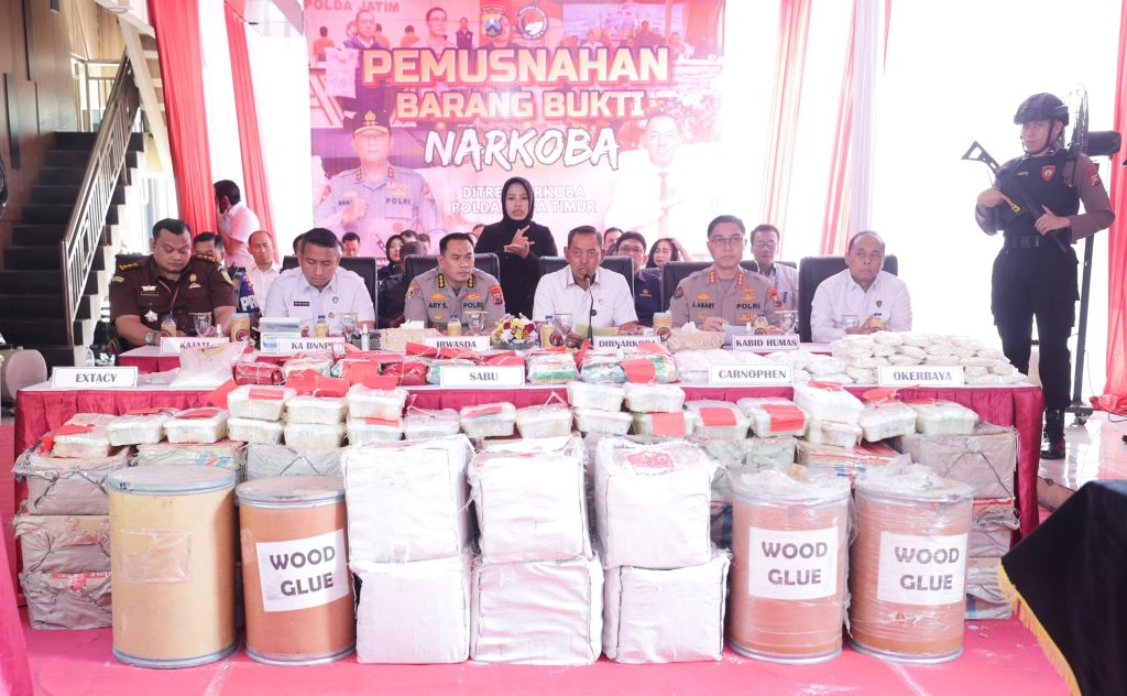 Polda Jatim Musnahkan Barang Bukti Narkoba: 49 Kg Sabu Hingga 2.860 Butir Ekstasi
