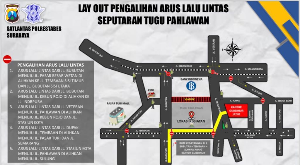 Ini Rekayasa Lalin pada Puncak Hari Santri di Surabaya