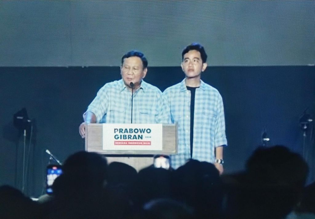 Pidato Prabowo-Gibran Usai Menang Hitung Cepat Pilpres 2024