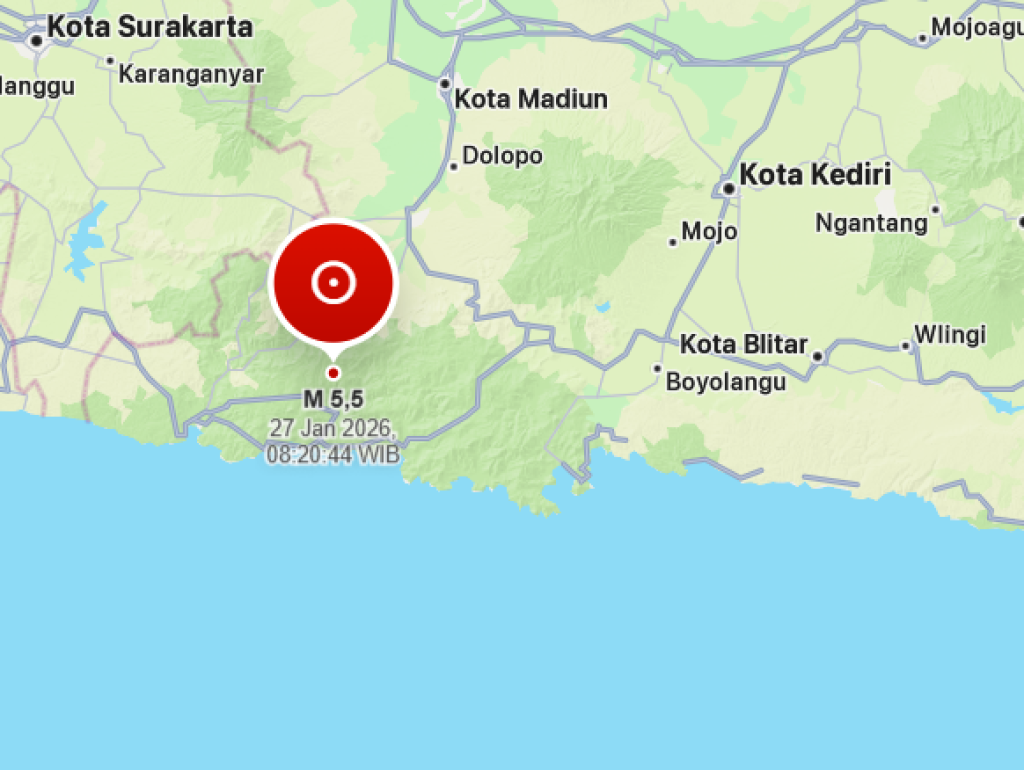 Gempa M 5,5 Guncang Pacitan, BMKG Ungkap Dipicu Aktivitas Lempeng Dalam