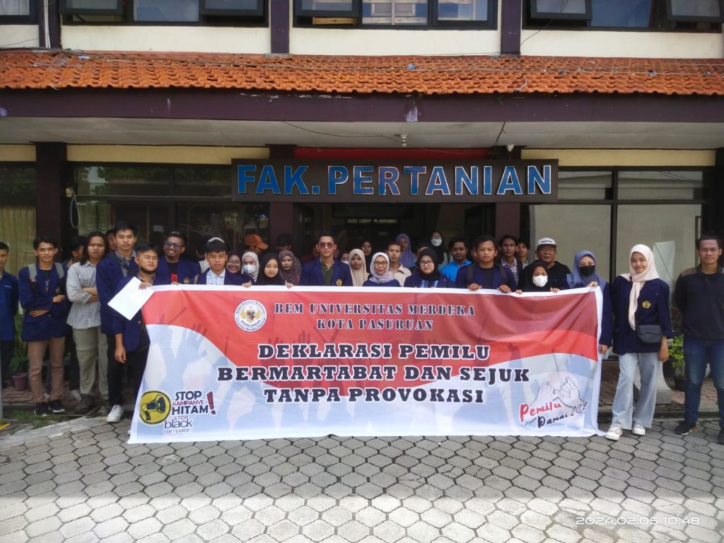 Universitas Merdeka Pasuruan Deklarasi Pemilu Bermartabat, Sejuk Tanpa Provokasi
