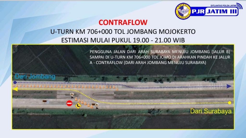Info! Ada Evaluasi Jembatan Brantas, PJR Rekayasa Lalin Contraflow di Tol JoMo