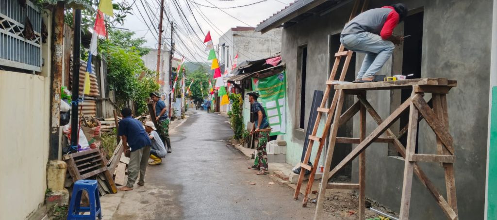 TMMD Ke-127 H+11, Rehabilitasi Tiga RTLH di Sukamaju Tembus 50 Persen Lebih
