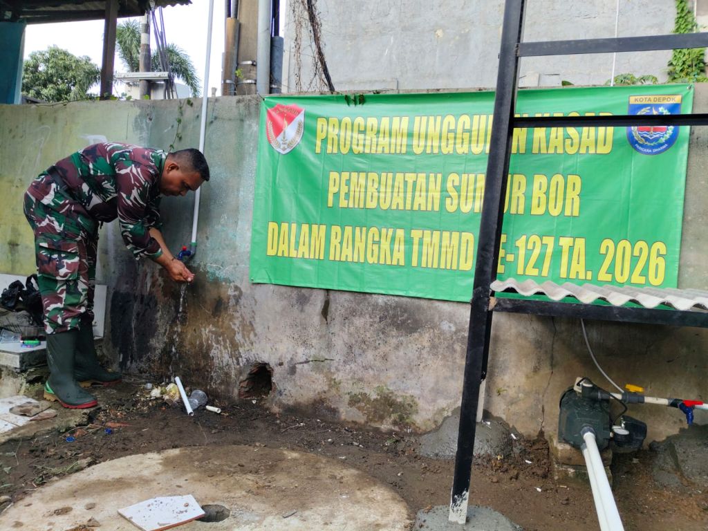 TMMD 127 Depok Rampungkan Tiga Sumur Bor, Satu Lokasi Segera Dikerjakan