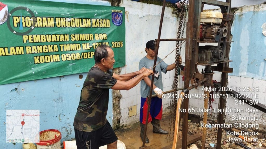 Personel Gabungan Dikerahkan, Pembuatan Sumur Bor TMMD Terus Berjalan